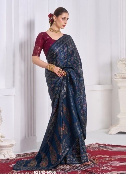 THE QUEEN - Catalog # 62142 (Set of 6 Sarees) by Trikaashi THE QUEEN - Catalog # 62142 (Set of 6 Sarees) by Trikaashi