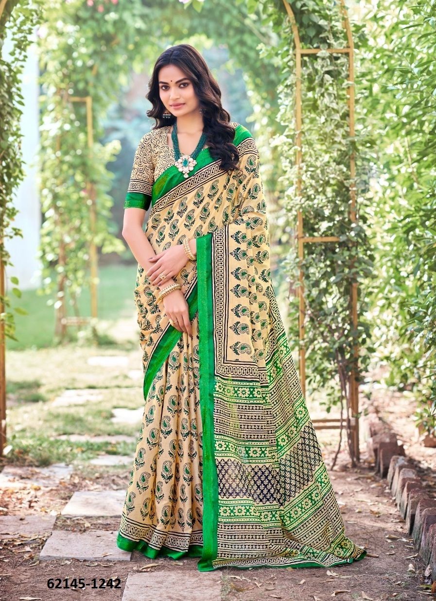 MUL-MUL COTTON PURE - Catalog # 62145 (Set of 10 Sarees) by Jagraasa