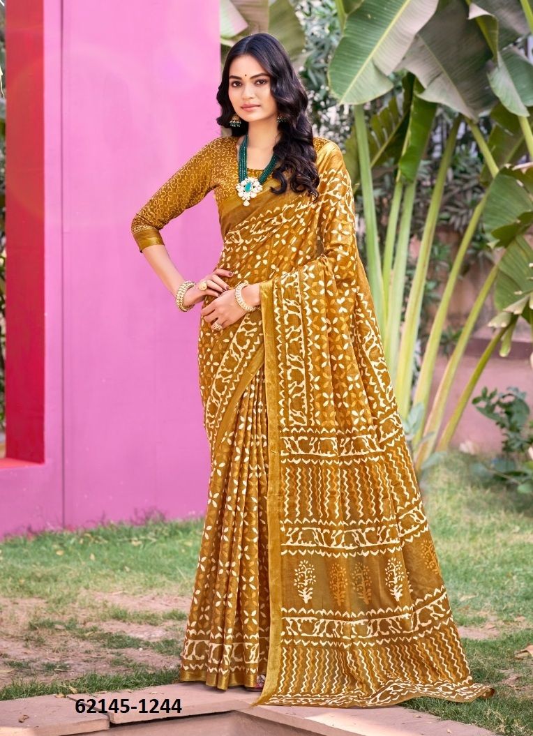 MUL-MUL COTTON PURE - Catalog # 62145 (Set of 10 Sarees) by Jagraasa