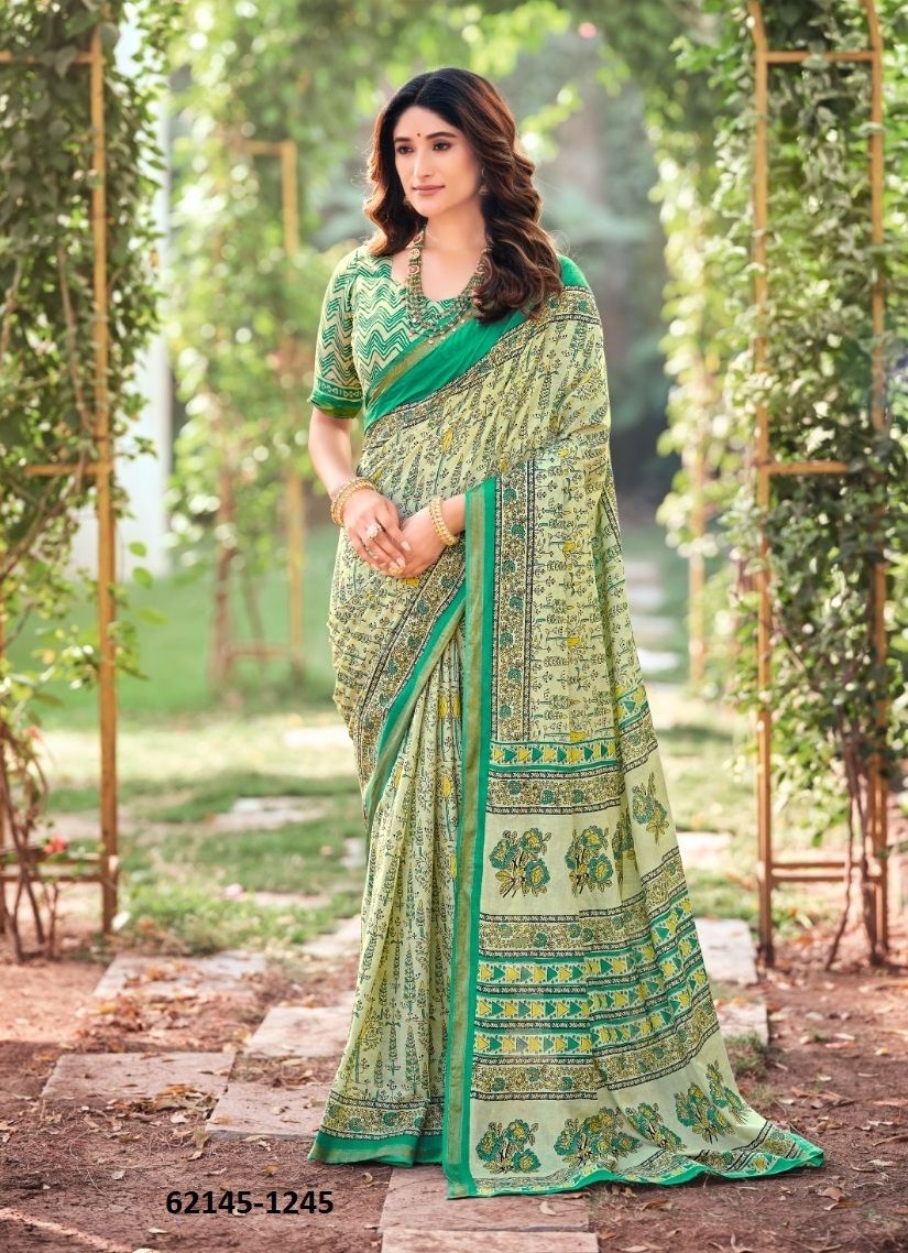 MUL-MUL COTTON PURE - Catalog # 62145 (Set of 10 Sarees) by Jagraasa