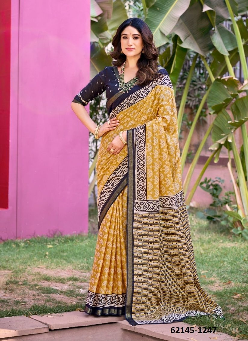MUL-MUL COTTON PURE - Catalog # 62145 (Set of 10 Sarees) by Jagraasa