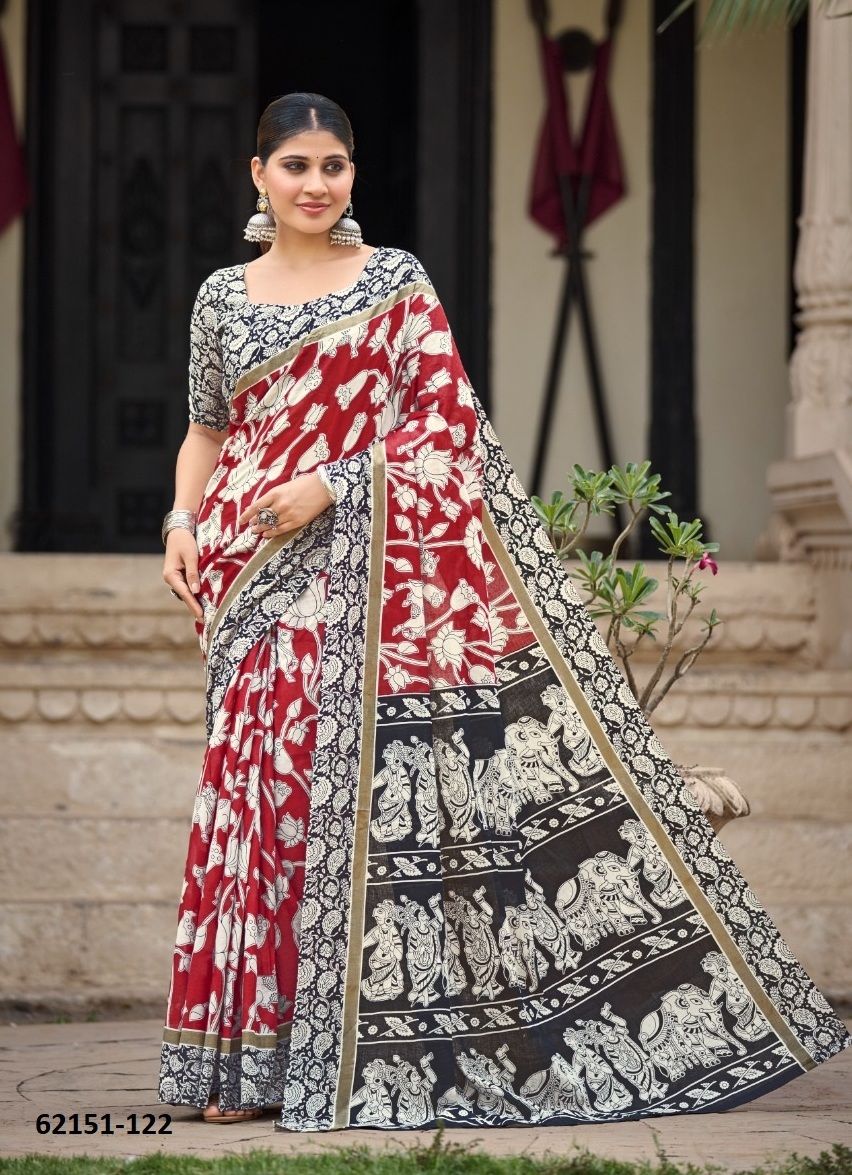 KALAKURTI - Catalog # 62151 (Set of 4 Sarees) by Serengeti KALAKURTI - Catalog # 62151 (Set of 4 Sarees) by Serengeti