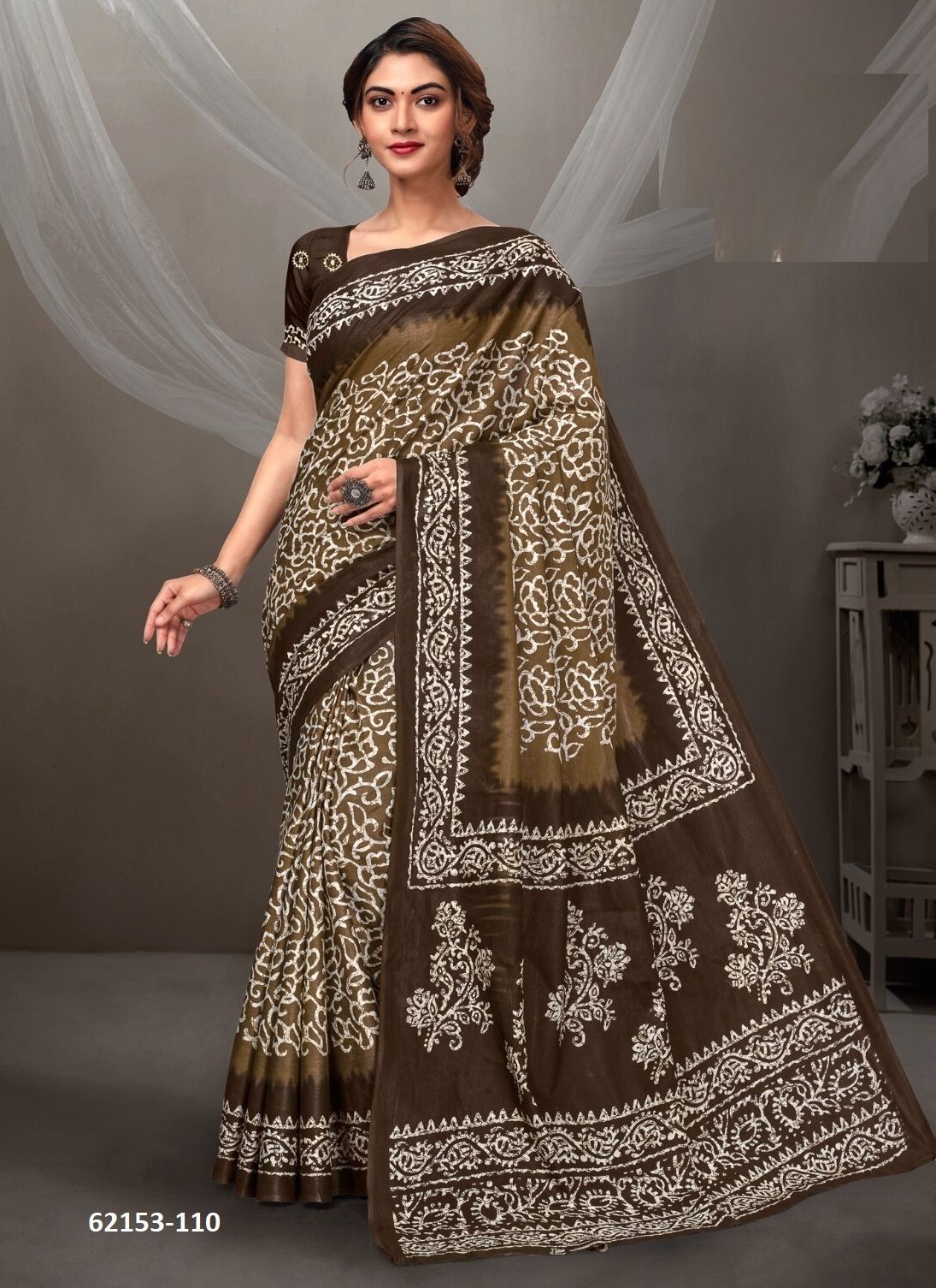 MUL-MUL COTTON - Catalog # 62153 (Set of 8 Sarees) by Aabharan