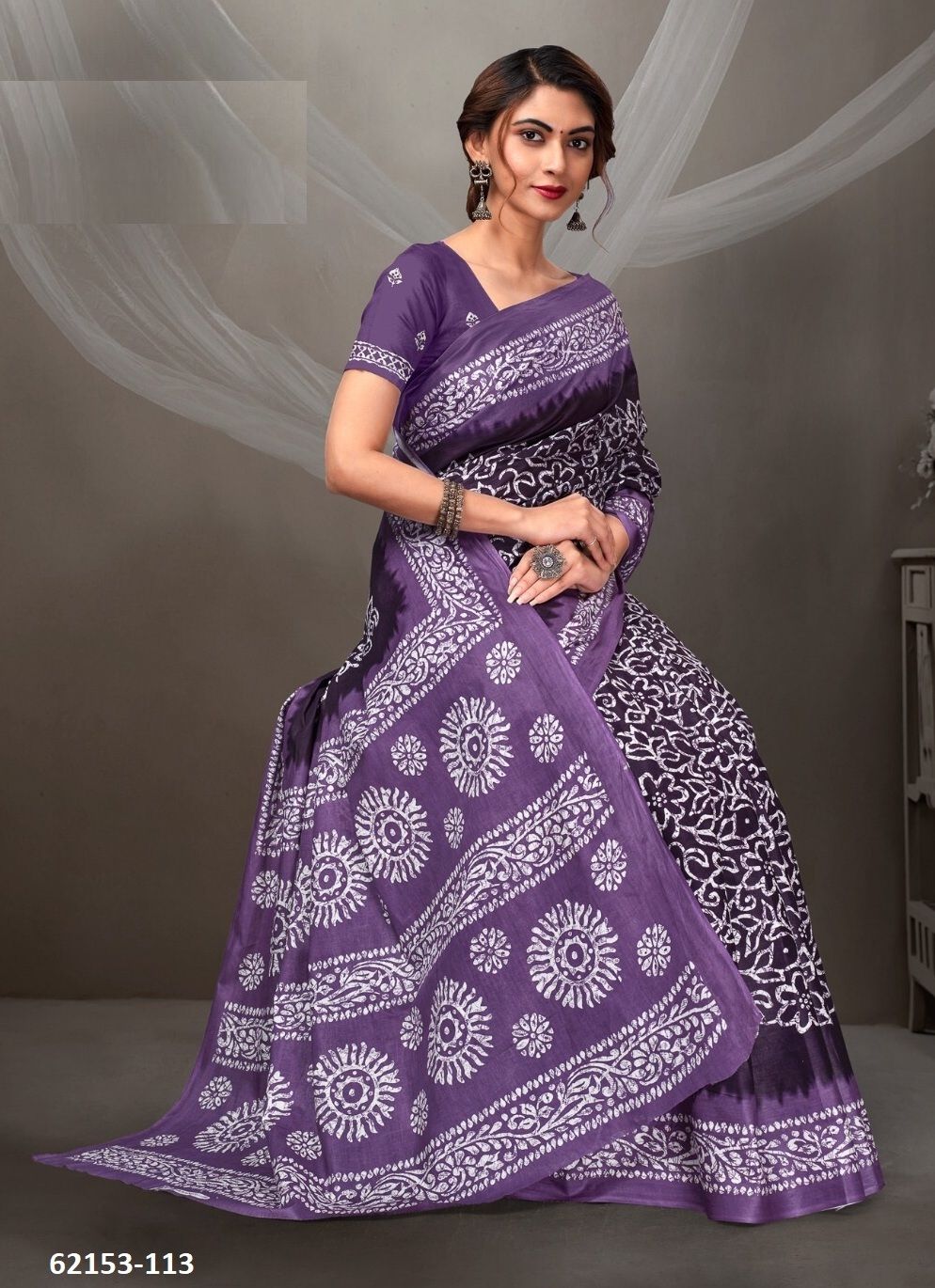MUL-MUL COTTON - Catalog # 62153 (Set of 8 Sarees) by Aabharan