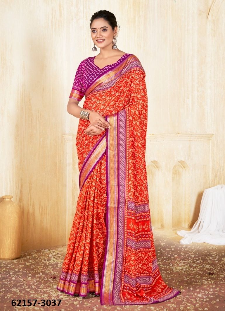 PURE MAL MAL COTTON CHATAI BORDER - Catalog # 62157 (Set of 24 Sarees) by Desi Muse PURE MAL MAL COTTON CHATAI BORDER - Catalog # 62157 (Set of 24 Sarees) by Desi Muse