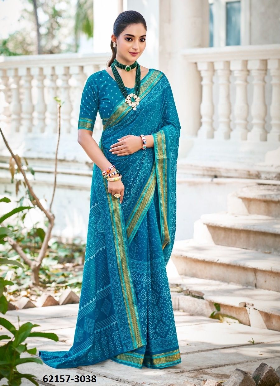 PURE MAL MAL COTTON CHATAI BORDER - Catalog # 62157 (Set of 24 Sarees) by Desi Muse PURE MAL MAL COTTON CHATAI BORDER - Catalog # 62157 (Set of 24 Sarees) by Desi Muse
