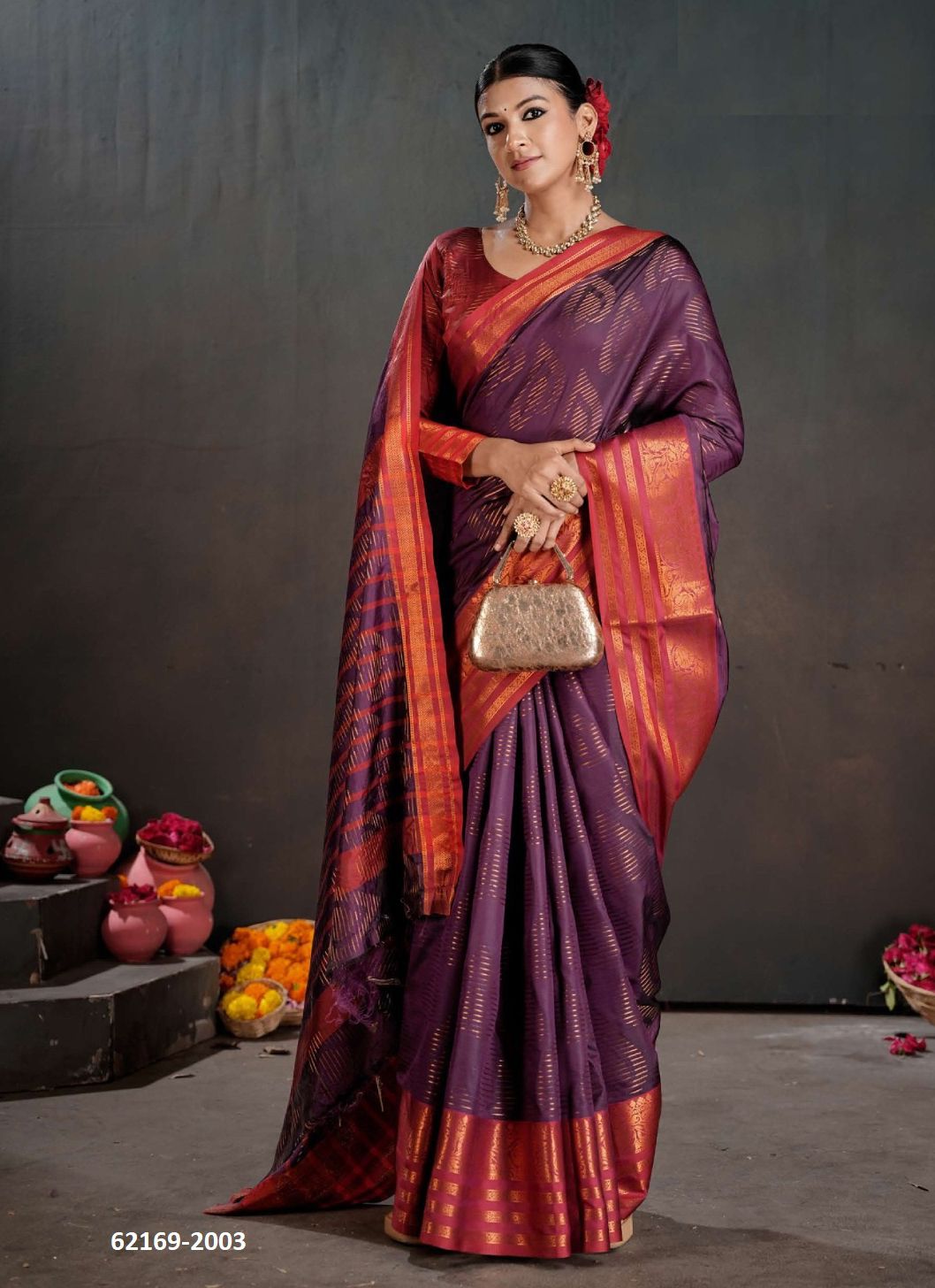 NARAYANI 2 - Catalog # 62169 (Set of 6 Sarees) by 3-Of Sarees