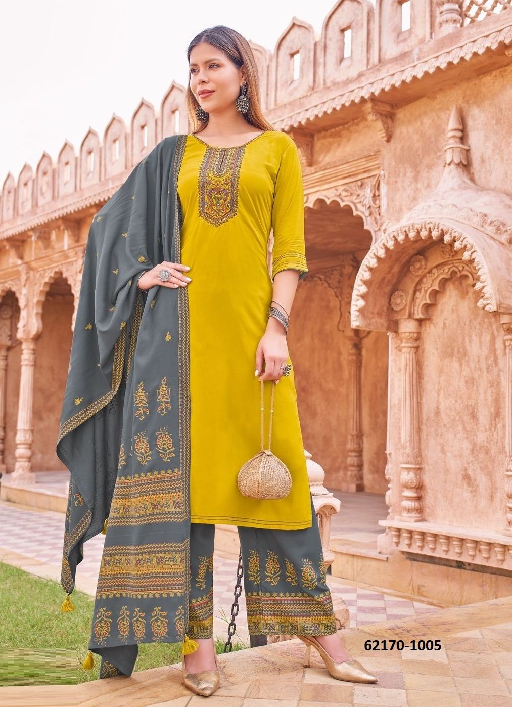 VASTRAM - Catalog # 62170 (Set of 6 Readymade Salwar Suits) by Mittoo