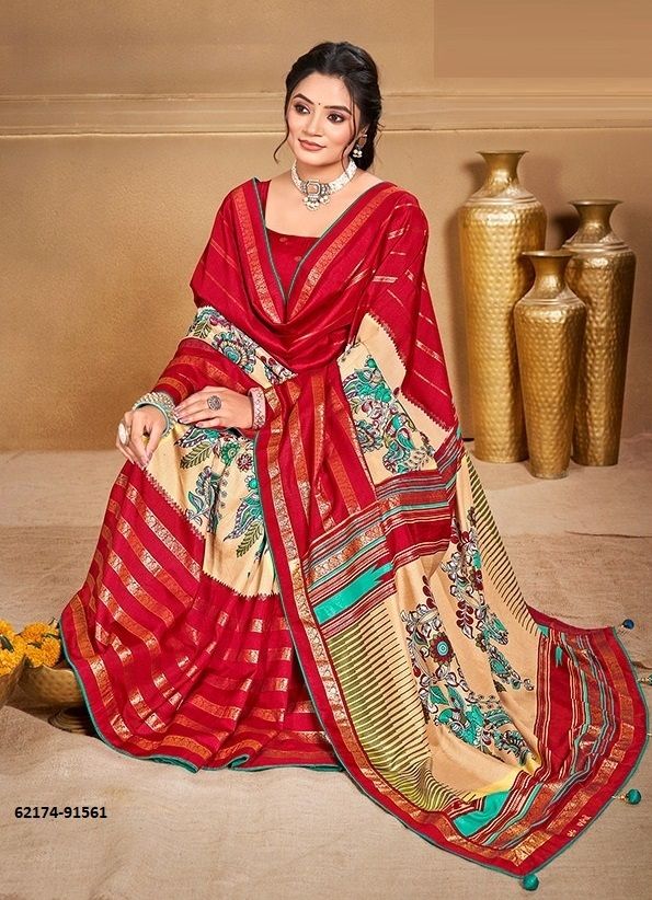 AROMA SILK 91557-91562 - Catalog # 62174 (Set of 6 Sarees) by Vipul Fashions