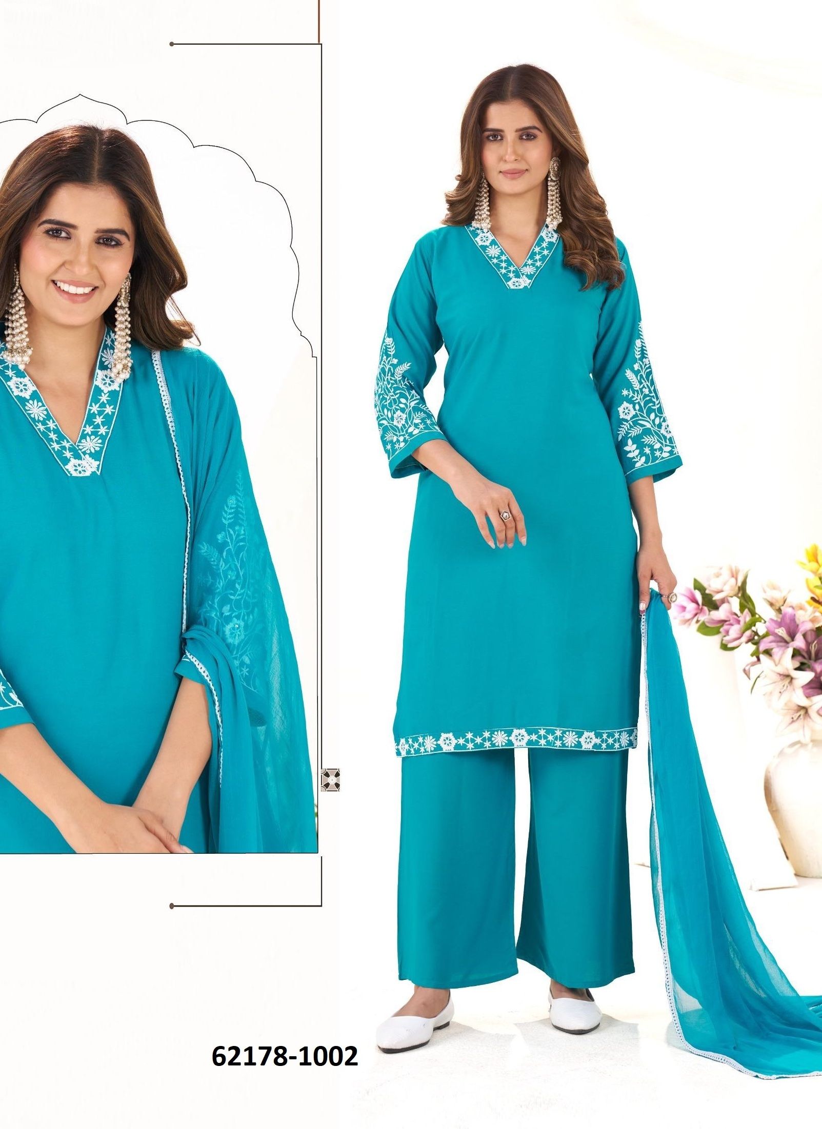 RIA - Catalog # 62178 (Set of 4 Readymade Salwar Suits) by Blue Hills