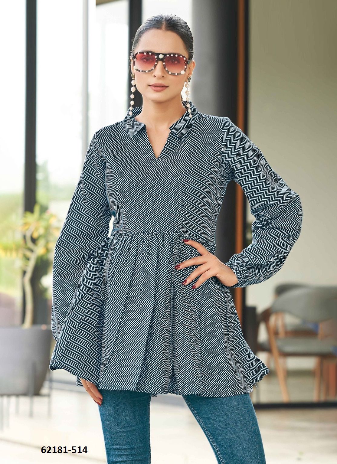 SHASVATI - Catalog # 62181 (Set of 4 Readymade Women's Kurtis / Tops) by Chansi Trendz