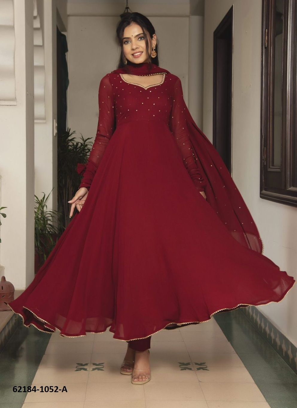 SERIES 1052 - Catalog # 62184 (Set of 4 Readymade Gowns) by Aabharan SERIES 1052 - Catalog # 62184 (Set of 4 Readymade Gowns) by Aabharan