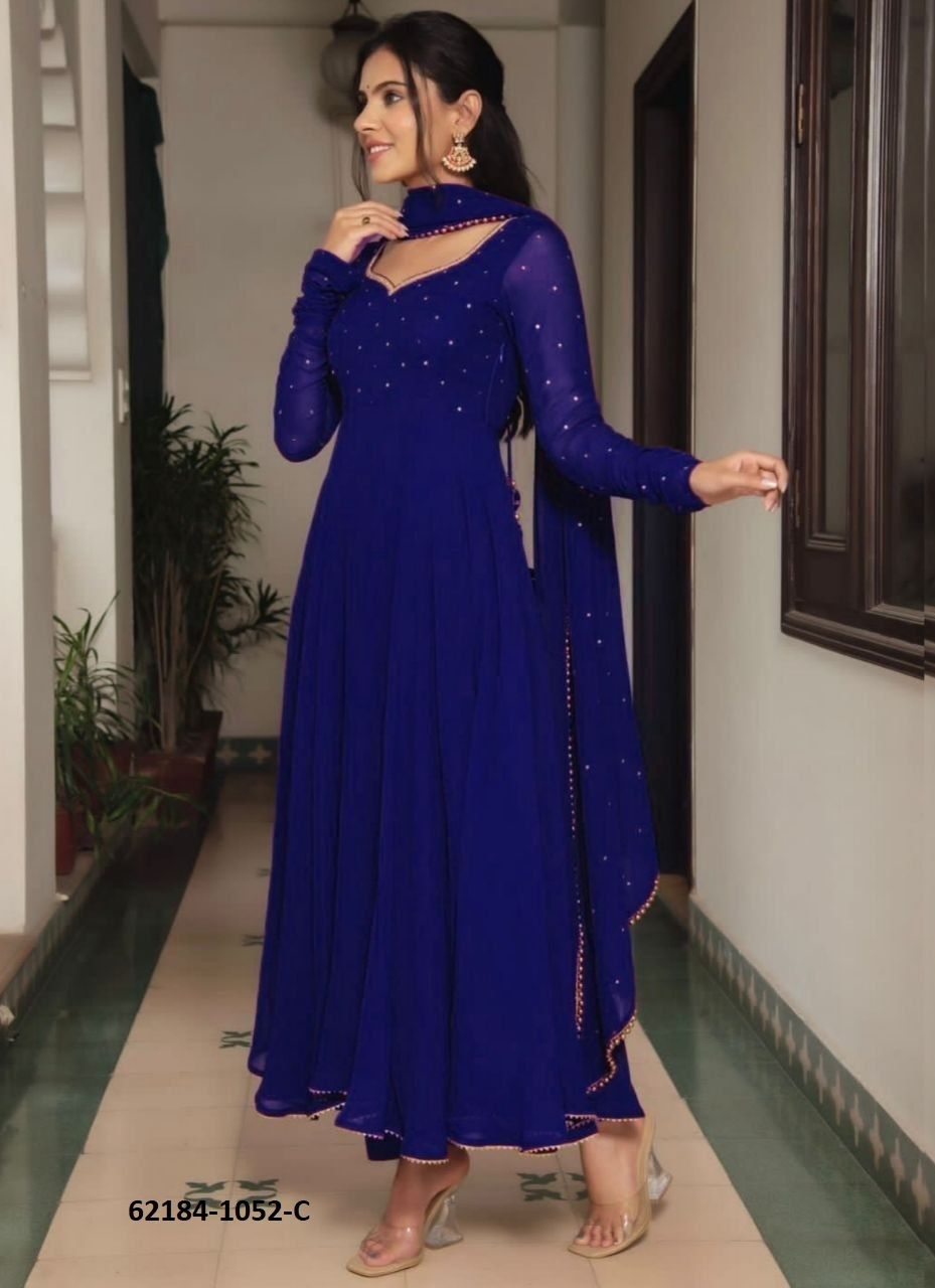 SERIES 1052 - Catalog # 62184 (Set of 4 Readymade Gowns) by Aabharan SERIES 1052 - Catalog # 62184 (Set of 4 Readymade Gowns) by Aabharan