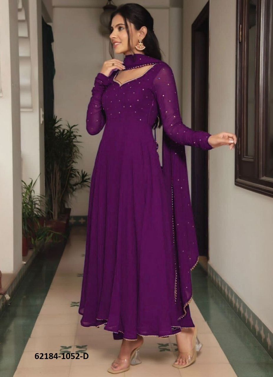 SERIES 1052 - Catalog # 62184 (Set of 4 Readymade Gowns) by Aabharan SERIES 1052 - Catalog # 62184 (Set of 4 Readymade Gowns) by Aabharan