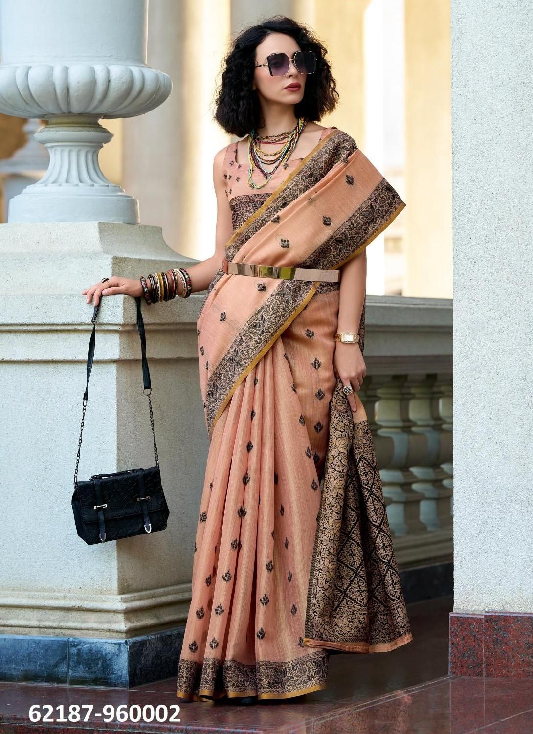 BLACK CAT - Catalog # 62187 (Set of 6 Sarees) by Desi Muse BLACK CAT - Catalog # 62187 (Set of 6 Sarees) by Desi Muse