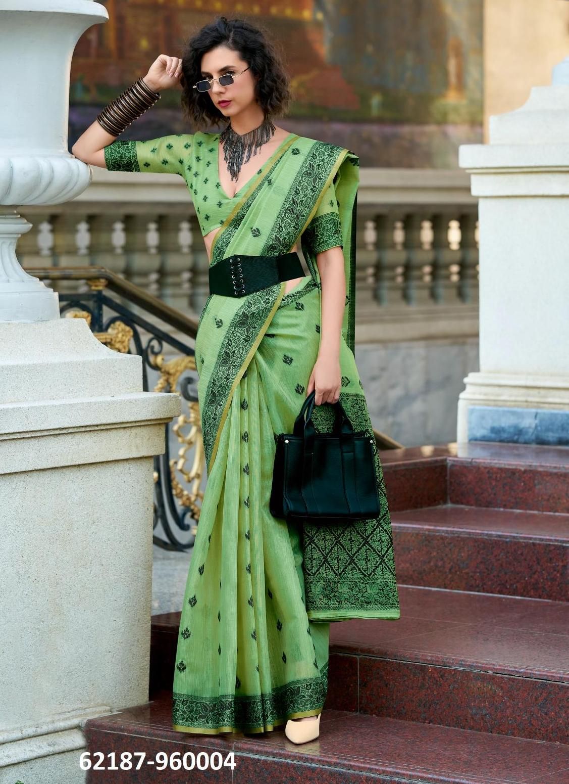 BLACK CAT - Catalog # 62187 (Set of 6 Sarees) by Desi Muse BLACK CAT - Catalog # 62187 (Set of 6 Sarees) by Desi Muse