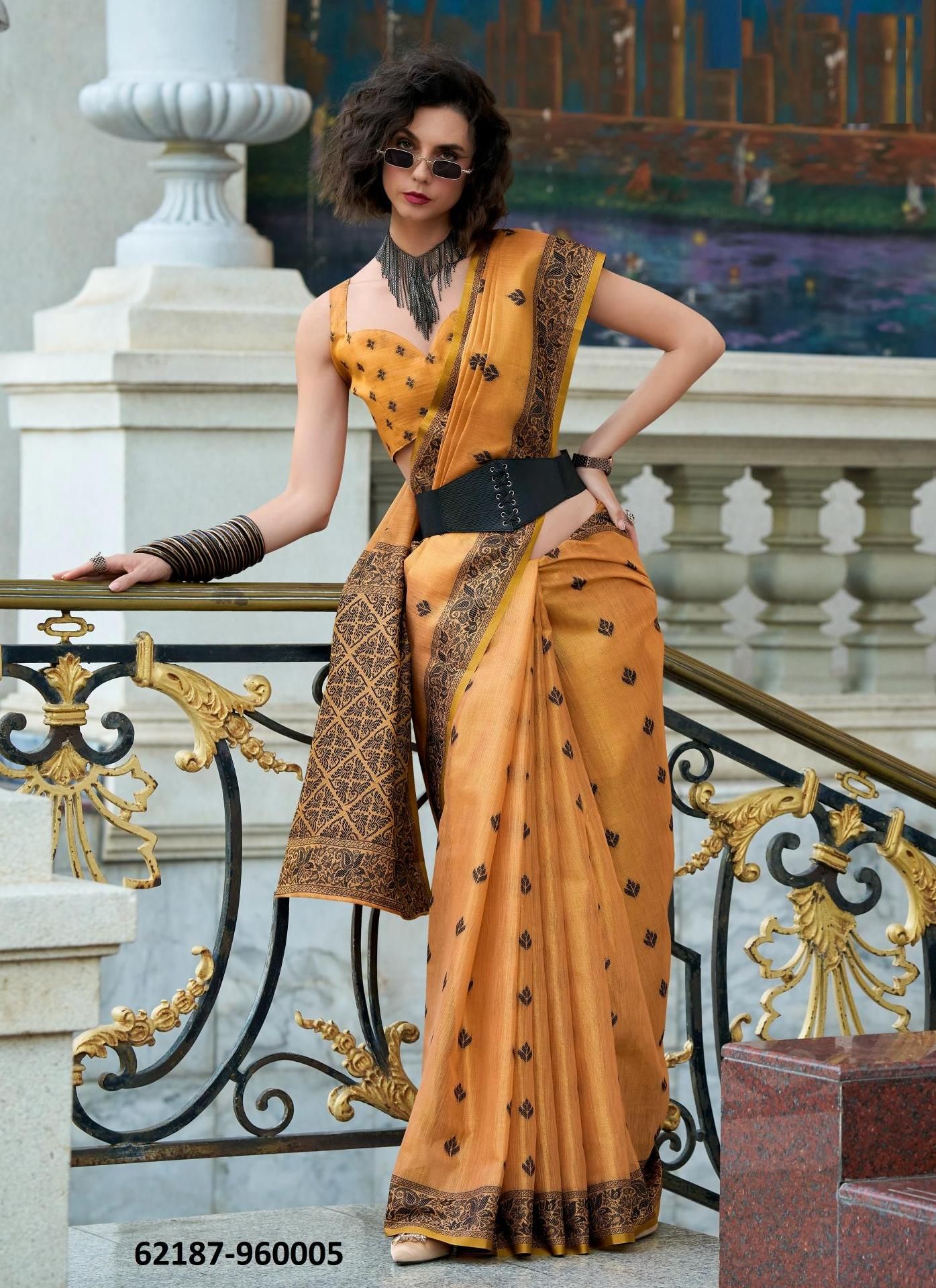 BLACK CAT - Catalog # 62187 (Set of 6 Sarees) by Desi Muse BLACK CAT - Catalog # 62187 (Set of 6 Sarees) by Desi Muse