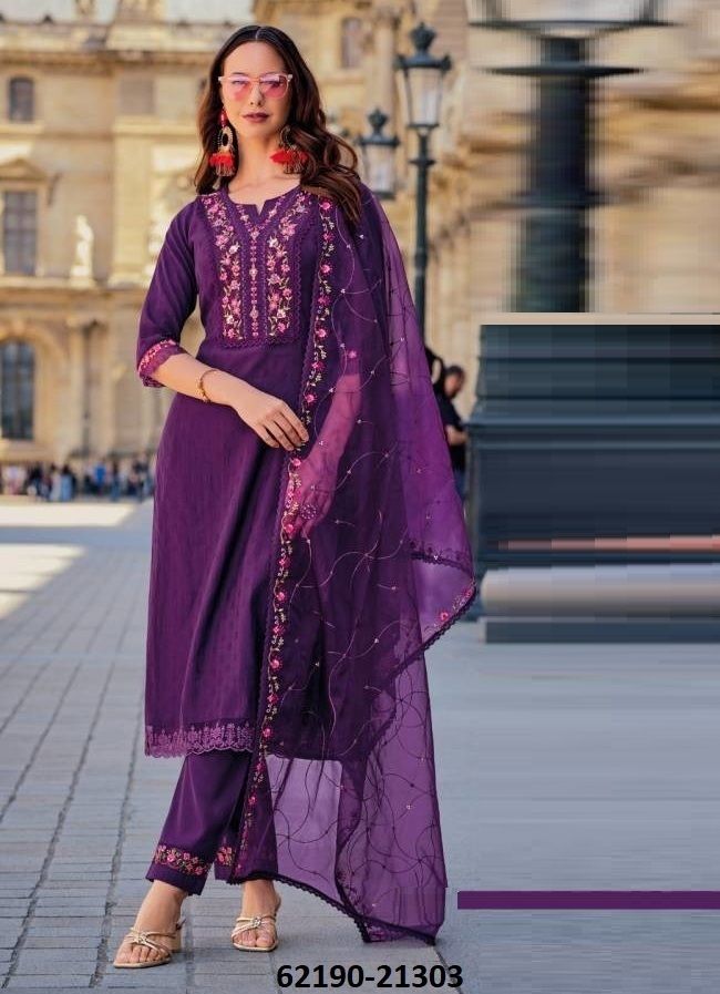 MRUNAL - Catalog # 62190 (Set of 6 Readymade Salwar Suits) by Lily & Lali