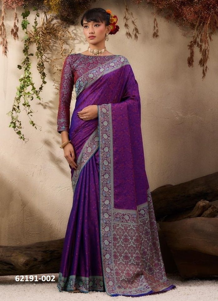 KANJIVARAM TANCHOI - Catalog # 62191 (Set of 6 Sarees) by Rajtex Fabrics