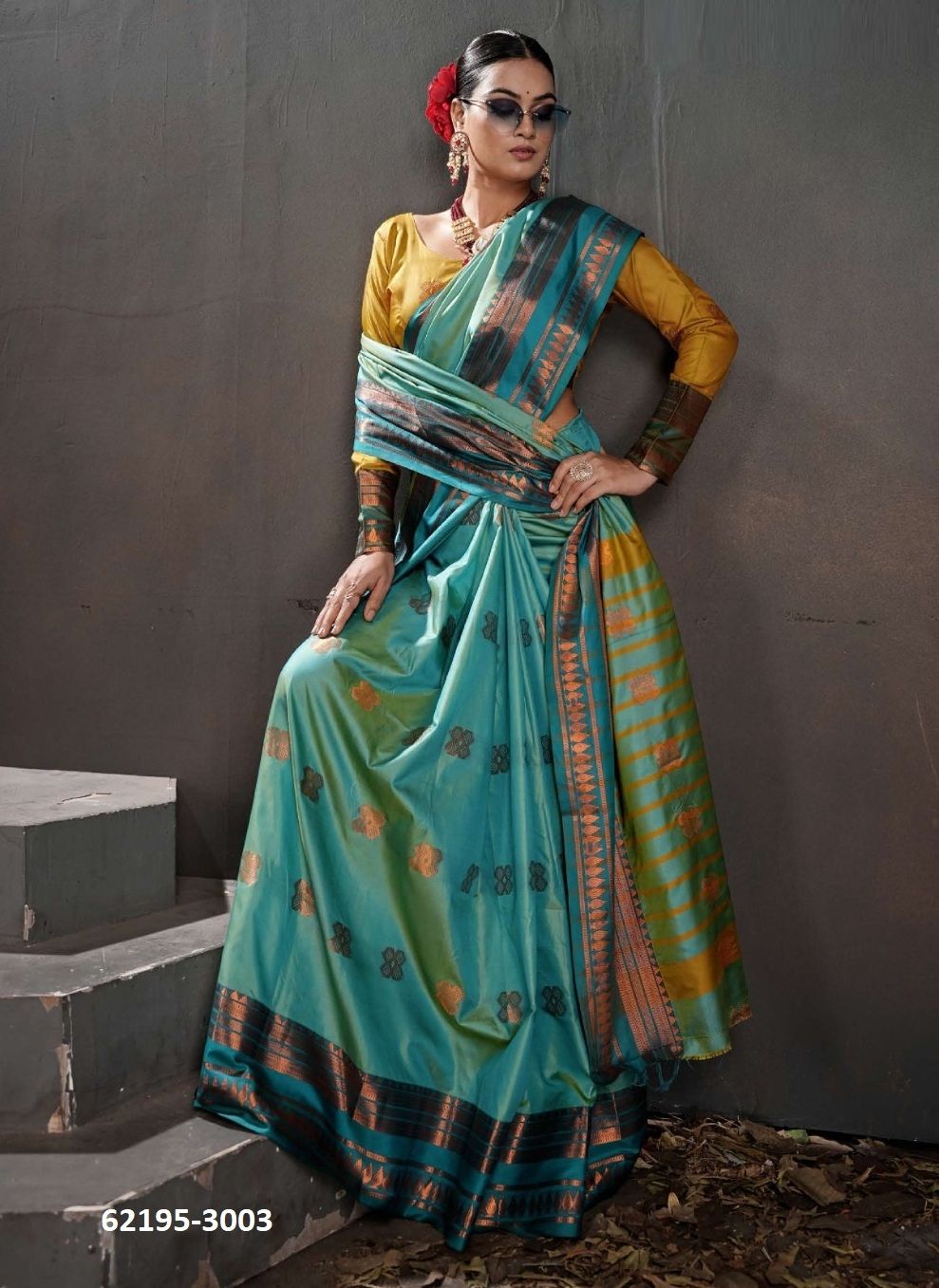 NARAYANI 3 - Catalog # 62195 (Set of 6 Sarees) by 3-Of Sarees