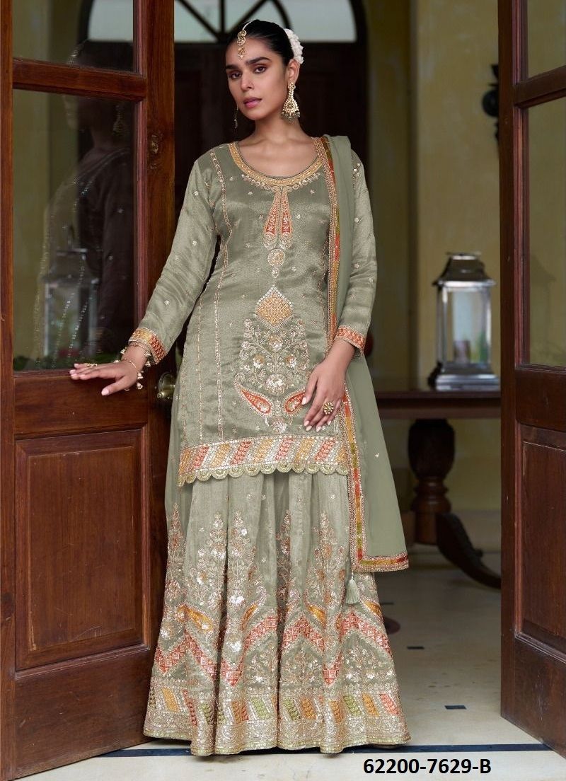 TAIYBA 2 - Catalog # 62200 (Set of 2 Readymade Salwar Suits) by Gulkayra Designer