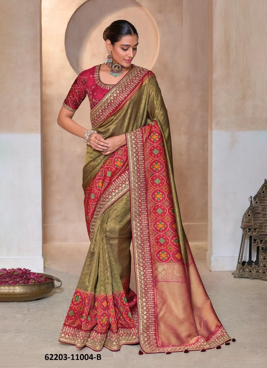 MN 11004 COLORS - Catalog # 62203 (Set of 3 Sarees) by M N Sarees
