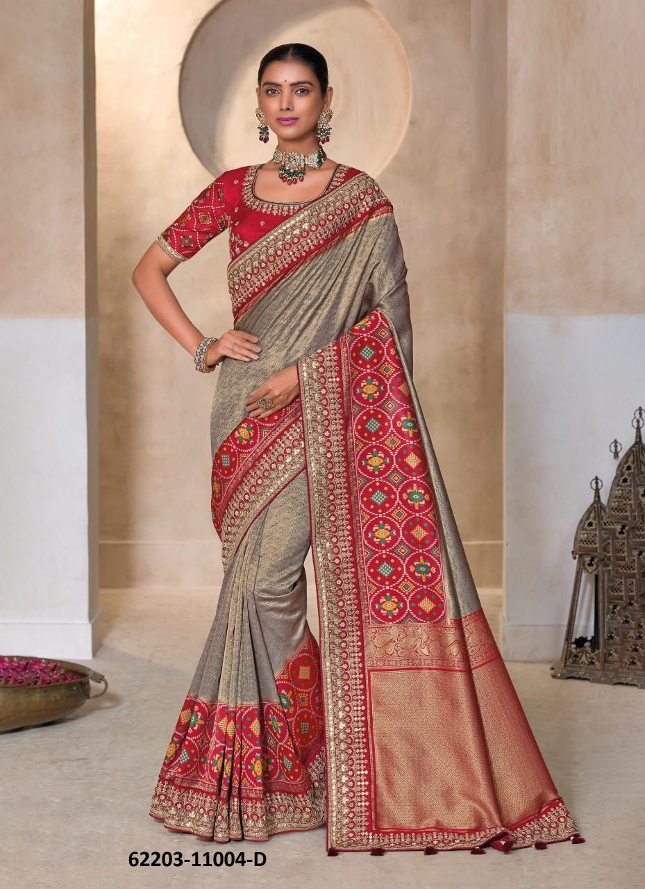 MN 11004 COLORS - Catalog # 62203 (Set of 3 Sarees) by M N Sarees
