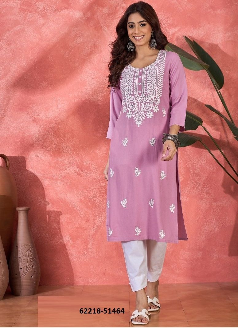 WHITE RAYON THREAD WORK - Catalog # 62218 (Set of 10 Readymade Women's Kurtis / Tops) by Aabharan WHITE RAYON THREAD WORK - Catalog # 62218 (Set of 10 Readymade Women's Kurtis / Tops) by Aabharan