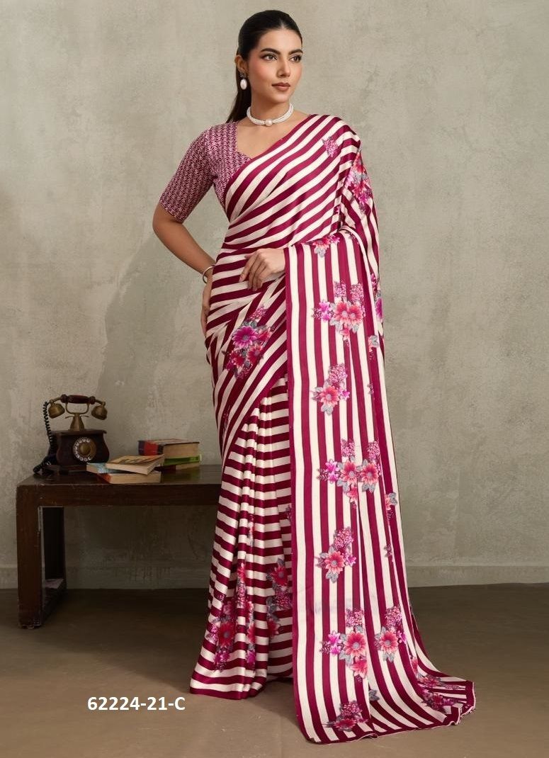 PURE AJRAKH PRINT 21 - Catalog # 62224 (Set of 6 Sarees) by Rajtex Fabrics