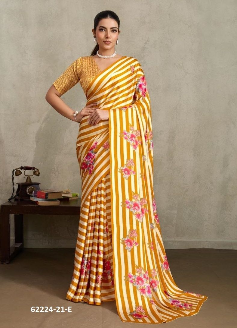 PURE AJRAKH PRINT 21 - Catalog # 62224 (Set of 6 Sarees) by Rajtex Fabrics