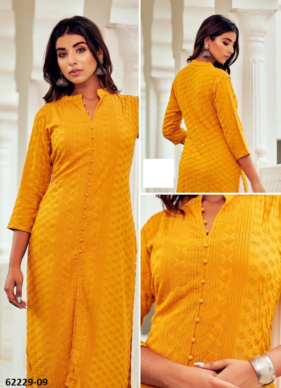 LUCKNOWI - Catalog # 62229 (Set of 4 SIZE-SETS [Readymade Women's Kurtis / Tops]) by Desi Muse
