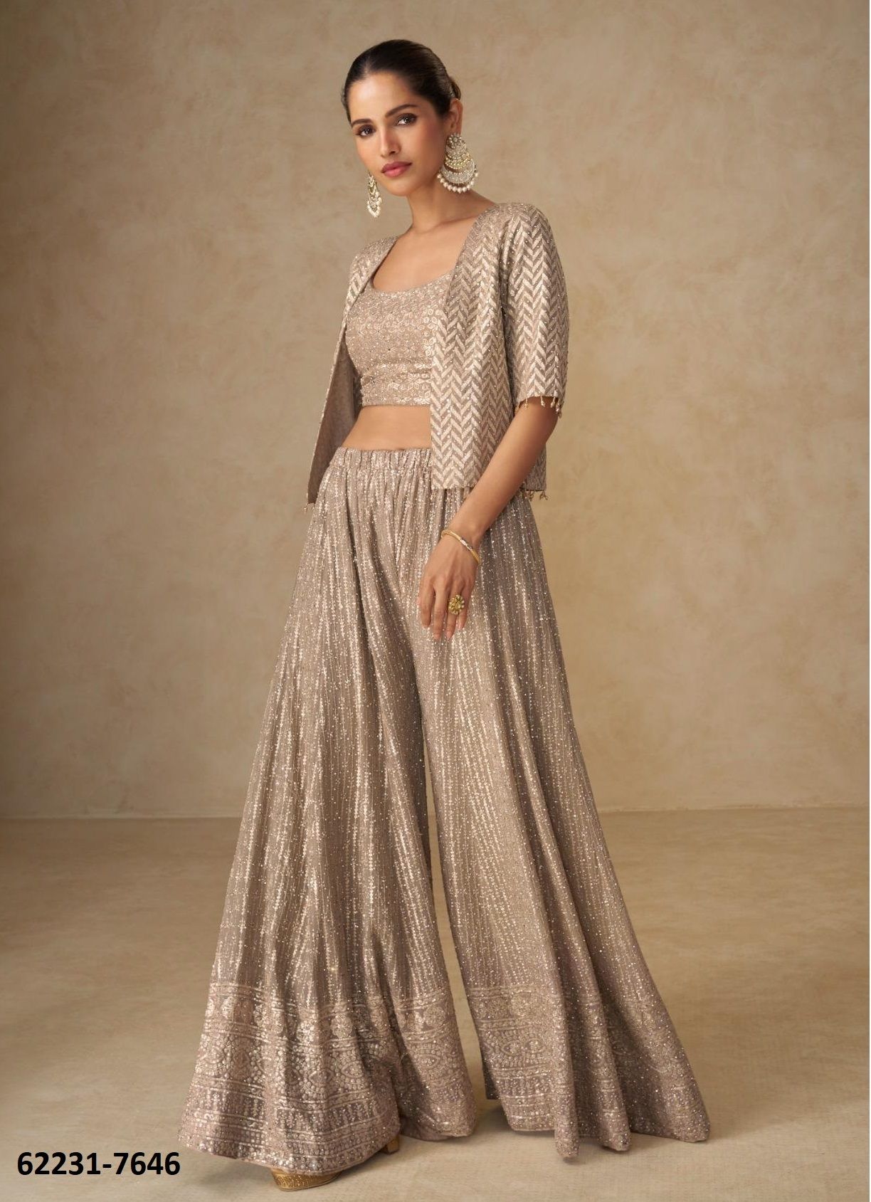 LIYARA - Catalog # 62231 (Set of 3 Indo-Western Outfits) by Gulkayra Designer