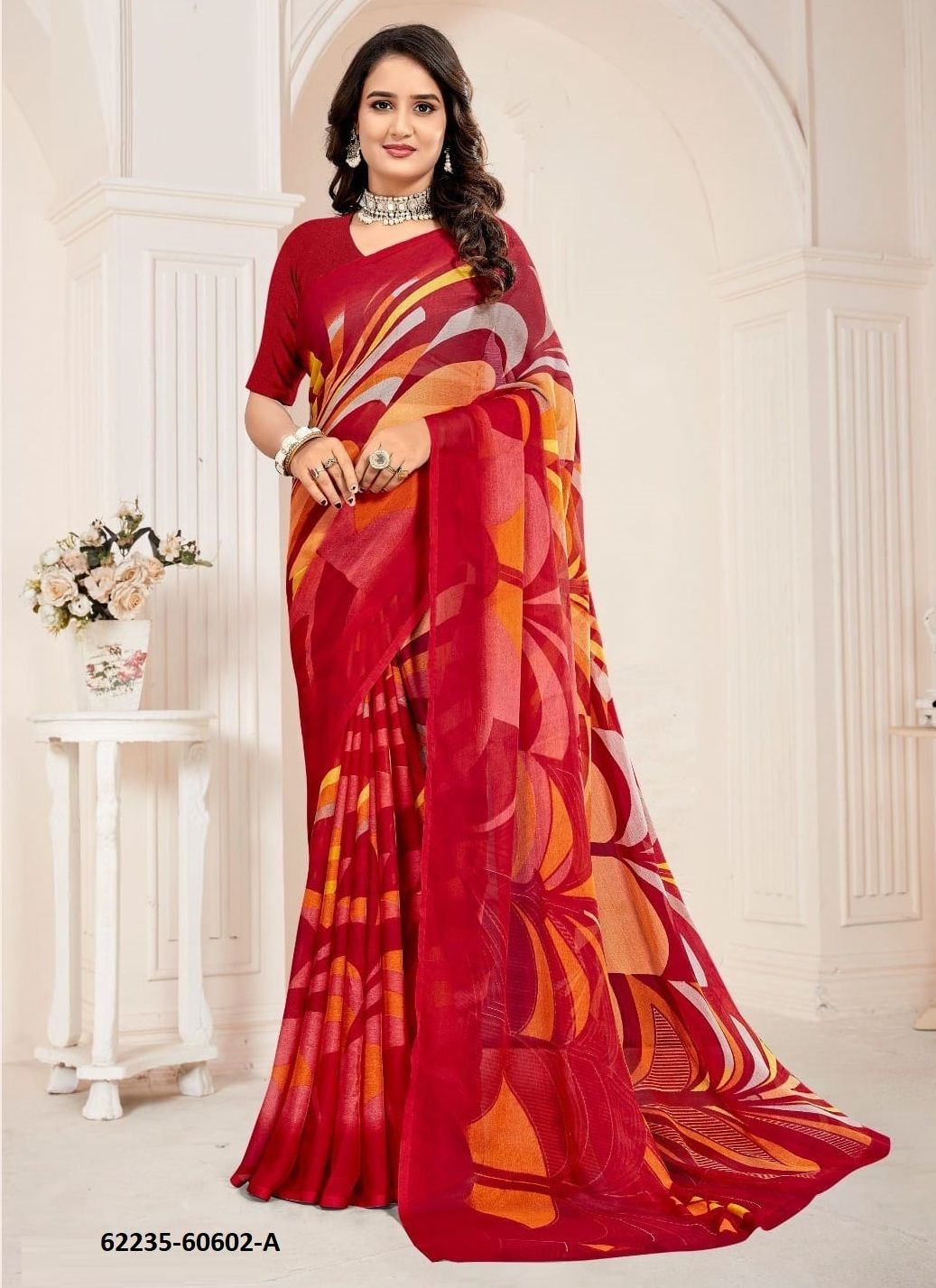STAR CHIFFON 221 - Catalog # 62235 (Set of 12 Sarees) by Ruchi Sarees