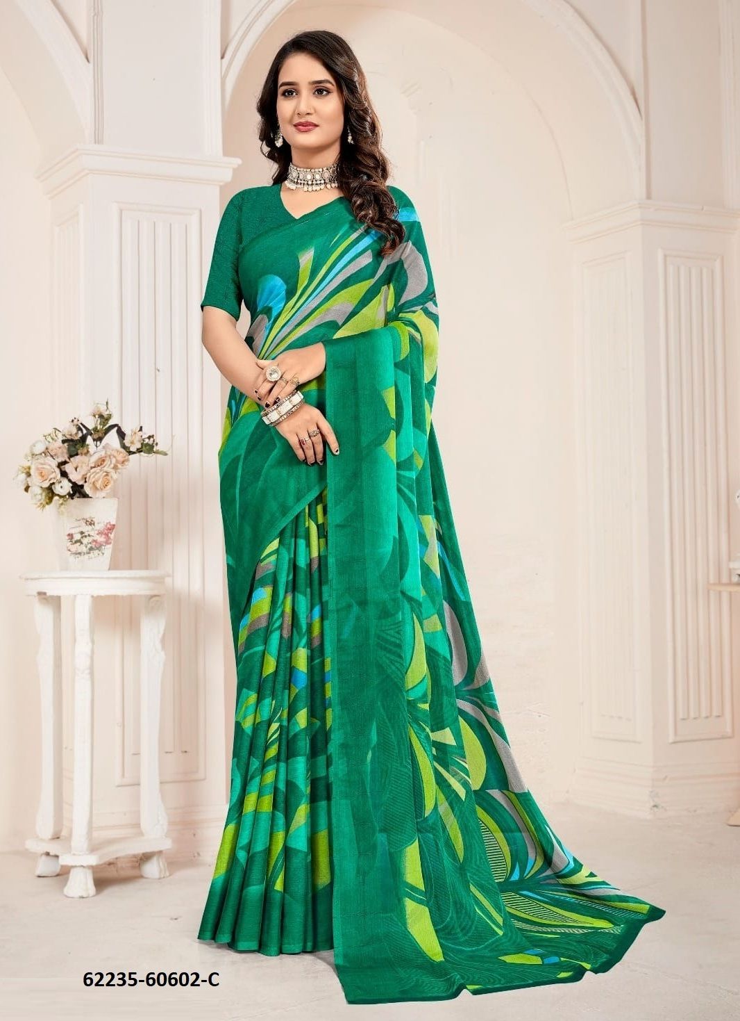 STAR CHIFFON 221 - Catalog # 62235 (Set of 12 Sarees) by Ruchi Sarees