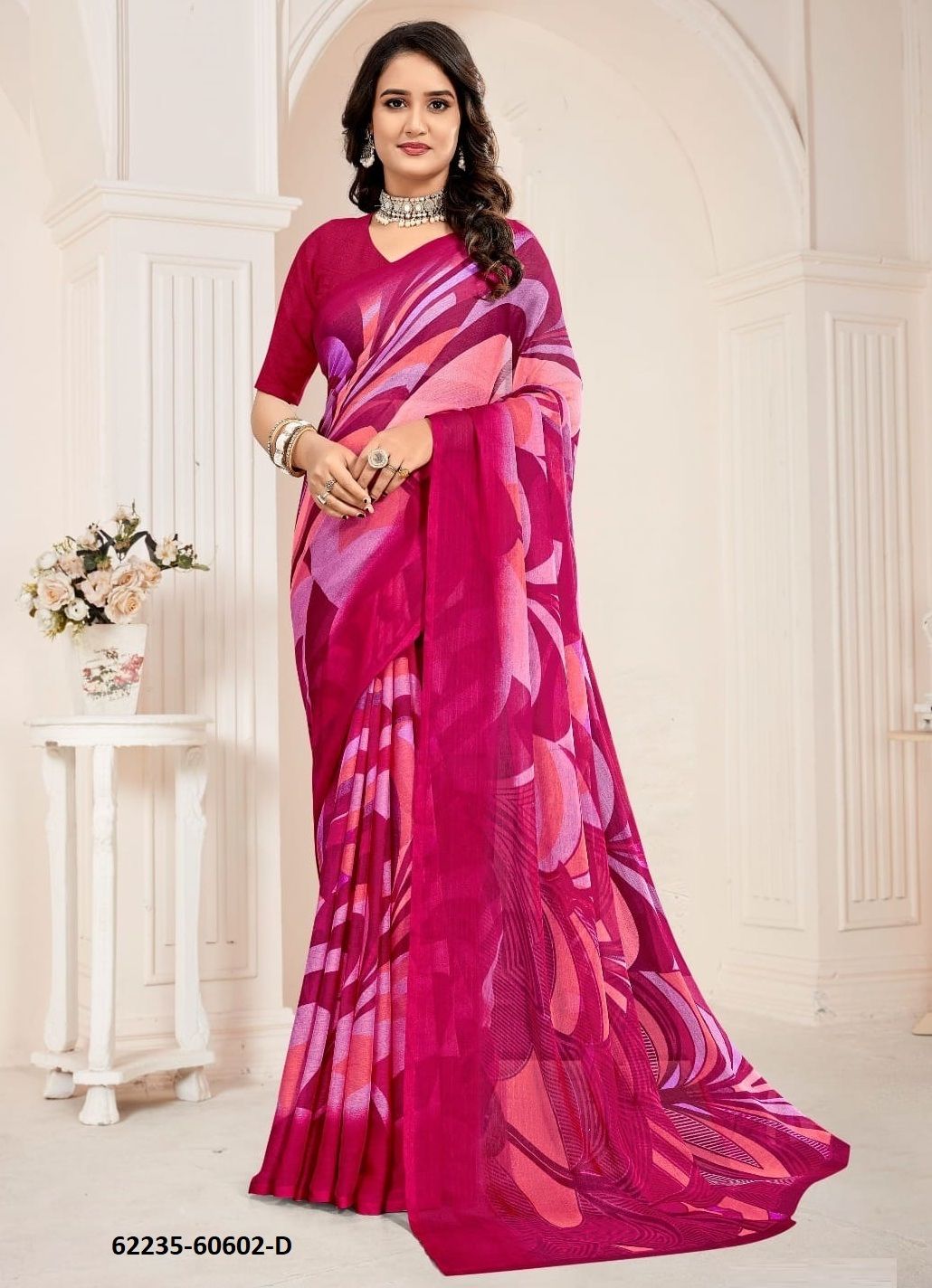 STAR CHIFFON 221 - Catalog # 62235 (Set of 12 Sarees) by Ruchi Sarees