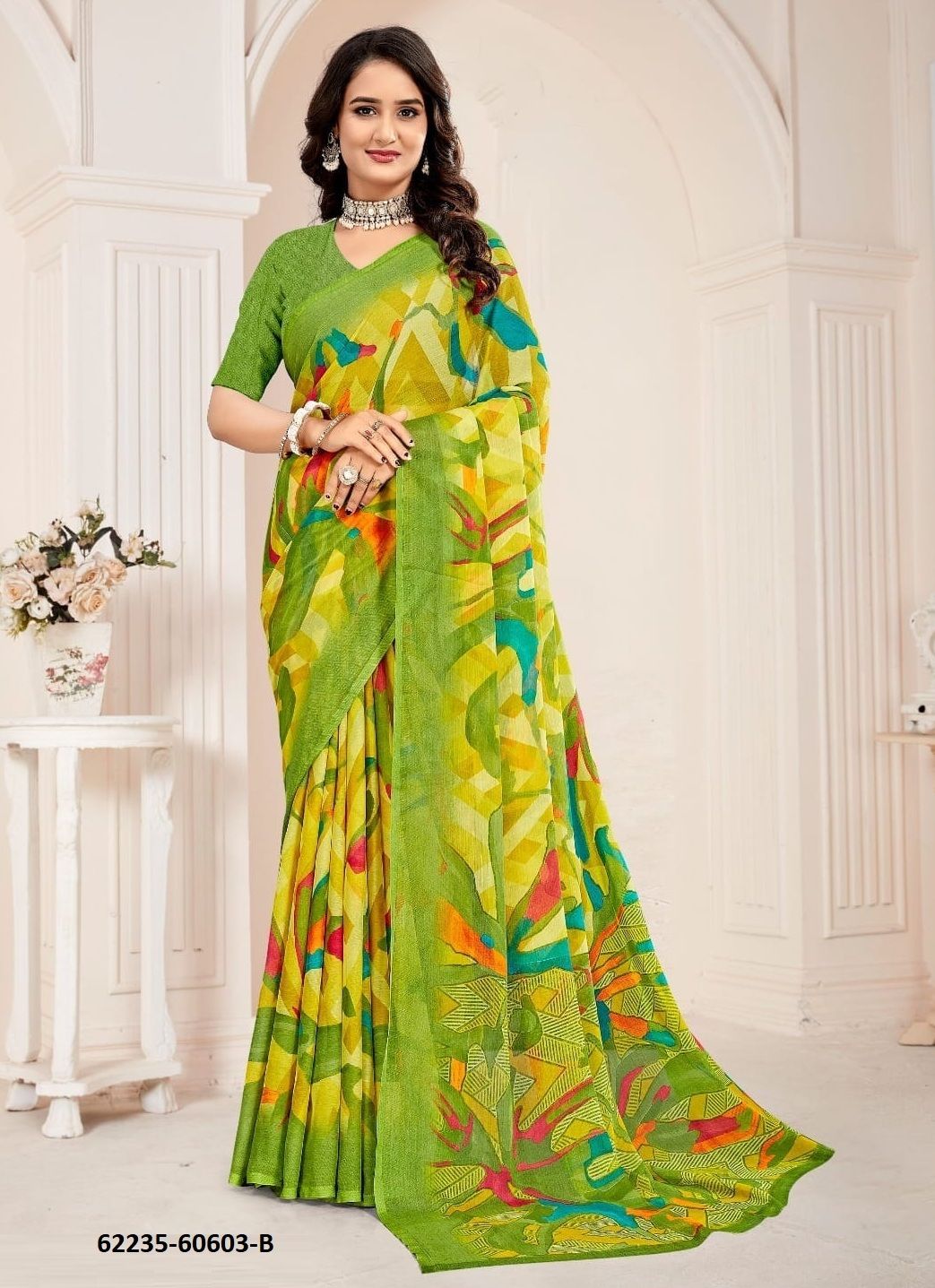 STAR CHIFFON 221 - Catalog # 62235 (Set of 12 Sarees) by Ruchi Sarees