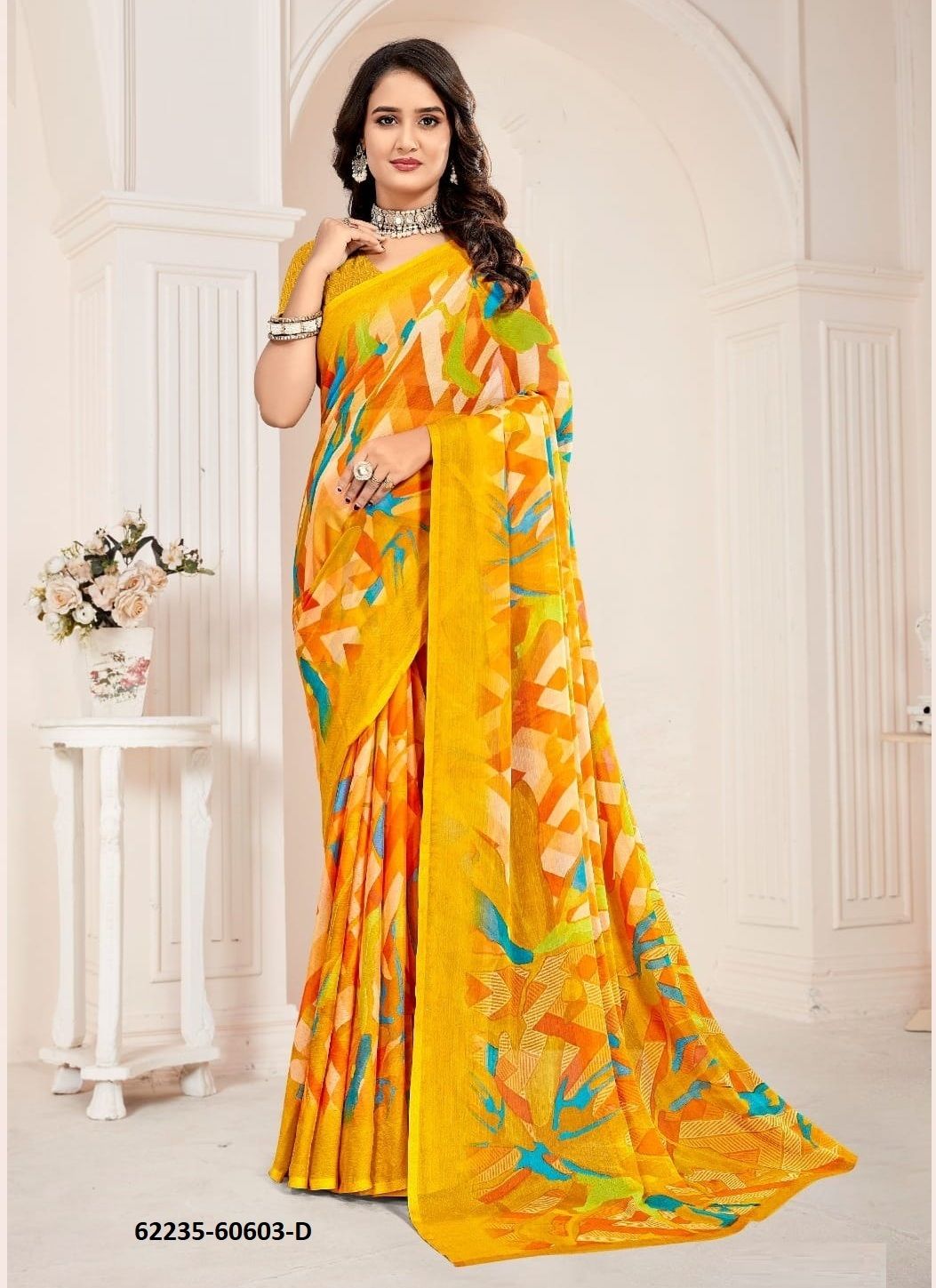 STAR CHIFFON 221 - Catalog # 62235 (Set of 12 Sarees) by Ruchi Sarees
