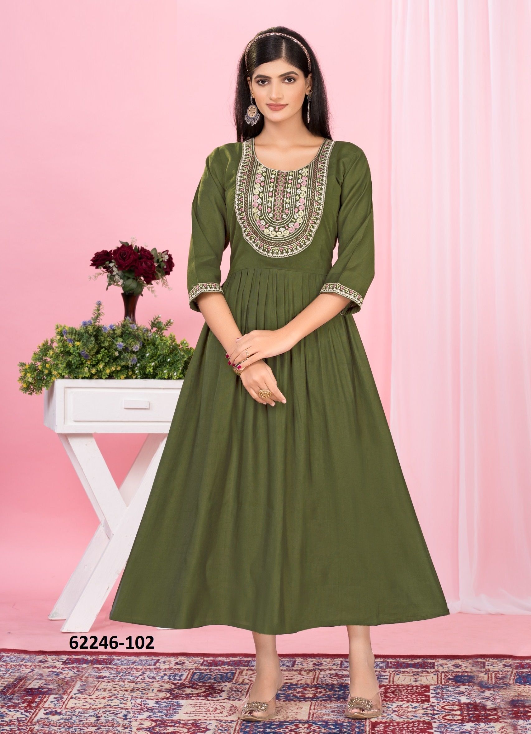 YAMIKA - Catalog # 62246 (Set of 6 Readymade Women's Kurtis / Tops) by Dee Cee