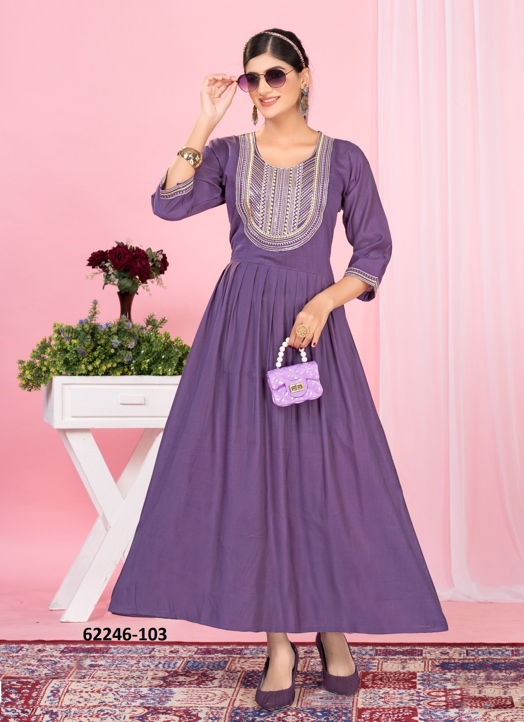 YAMIKA - Catalog # 62246 (Set of 6 Readymade Women's Kurtis / Tops) by Dee Cee
