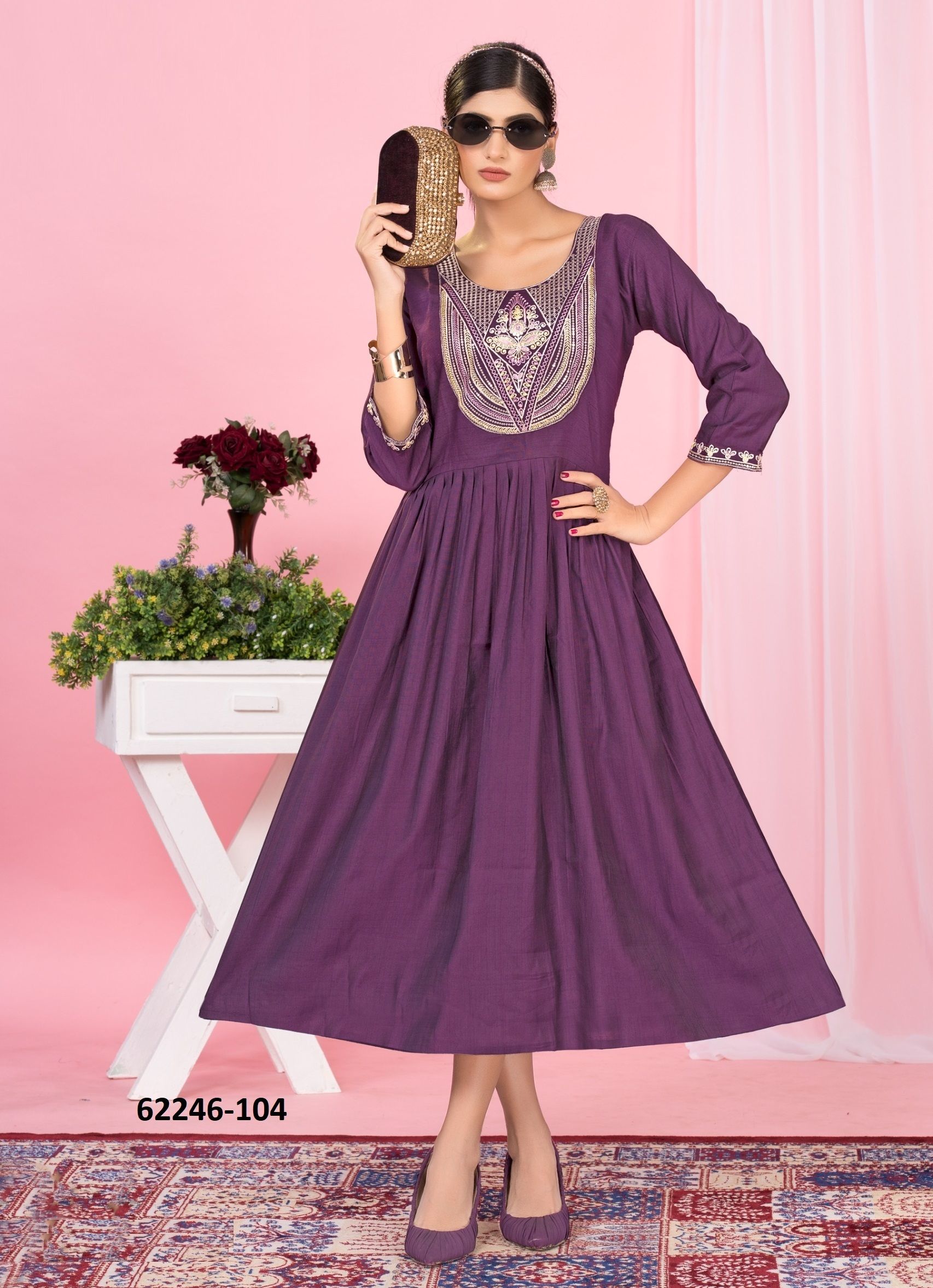 YAMIKA - Catalog # 62246 (Set of 6 Readymade Women's Kurtis / Tops) by Dee Cee