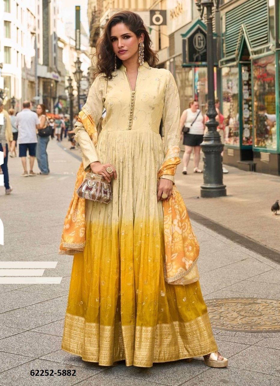 NOORJAHAN - Catalog # 62252 (Set of 3 Readymade Gowns) by Sayuri Designer NOORJAHAN - Catalog # 62252 (Set of 3 Readymade Gowns) by Sayuri Designer
