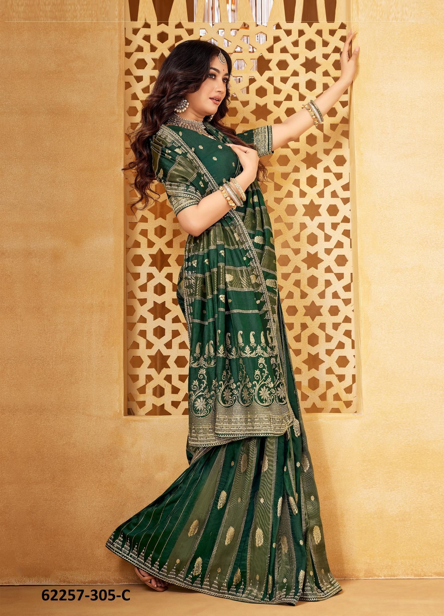 BHAVANA - Catalog # 62257 (Set of 5 Sarees) by Leela Creation