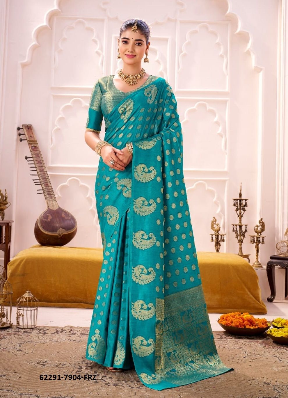 SARASWATI - Catalog # 62291 (Set of 4 Sarees) by Meheriya SARASWATI - Catalog # 62291 (Set of 4 Sarees) by Meheriya