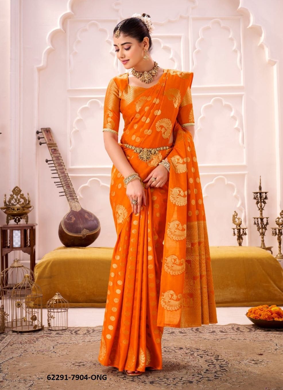 SARASWATI - Catalog # 62291 (Set of 4 Sarees) by Meheriya SARASWATI - Catalog # 62291 (Set of 4 Sarees) by Meheriya