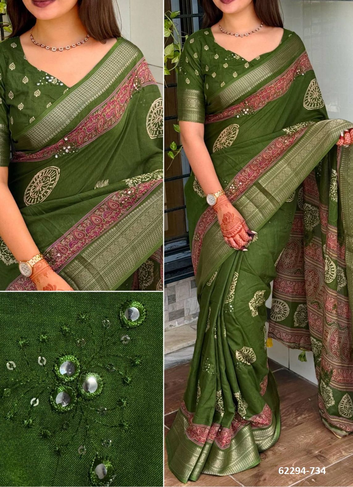 TEJASHWINI - Catalog # 62294 (Set of 5 Sarees) by Meheriya TEJASHWINI - Catalog # 62294 (Set of 5 Sarees) by Meheriya