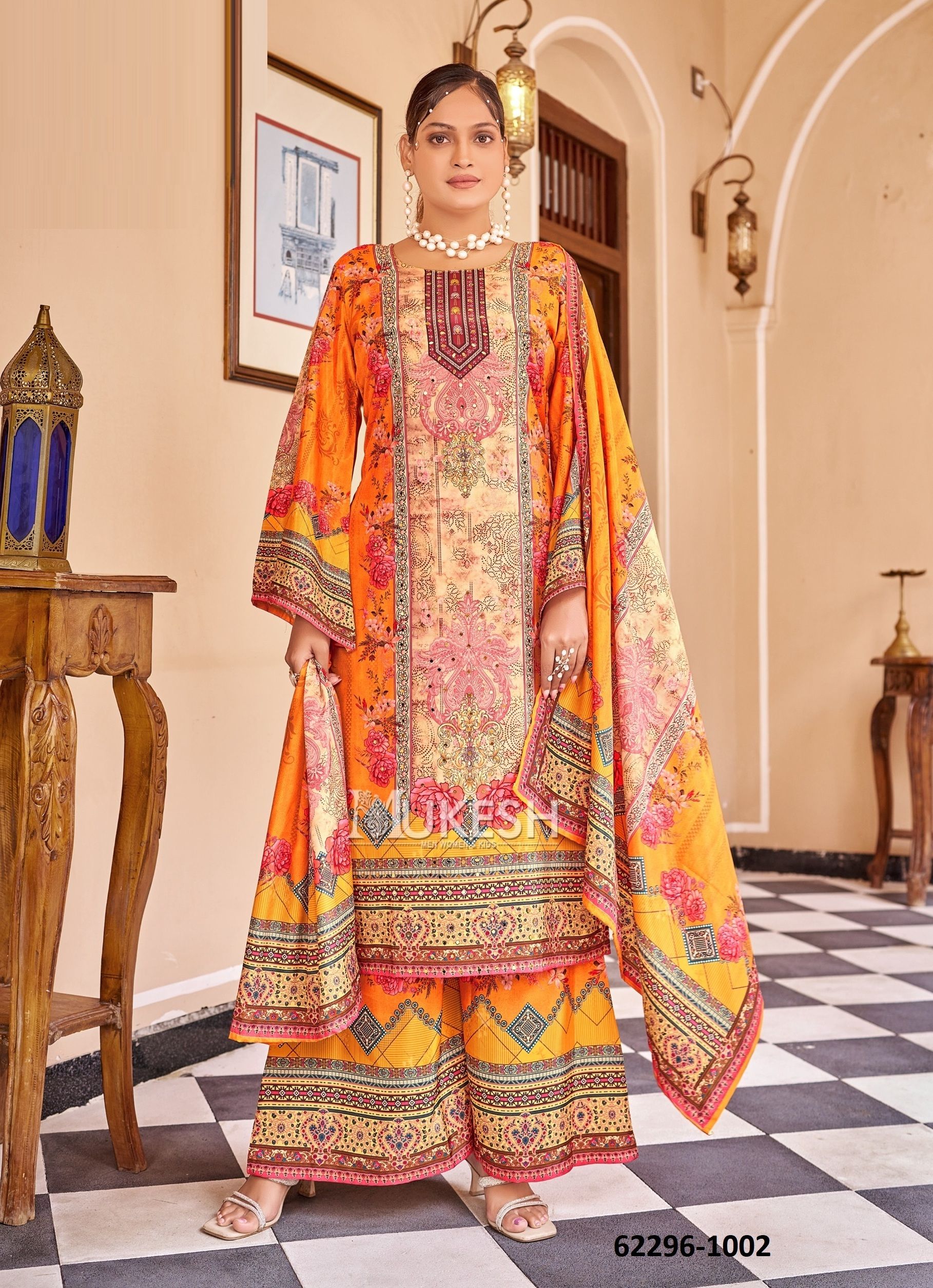 FATIMA - Catalog # 62296 (Set of 6 Readymade Salwar Suits) by Mukesh