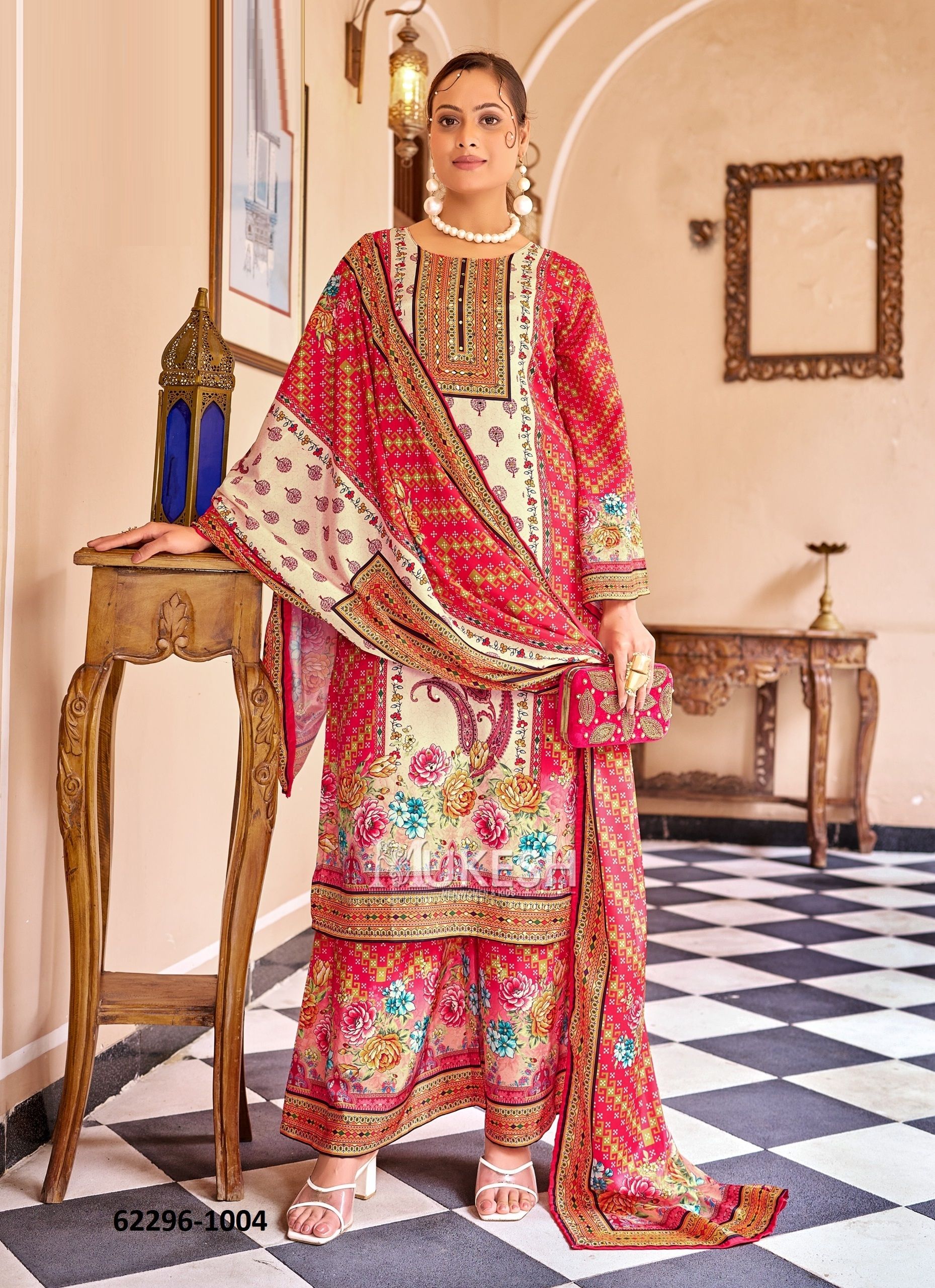 FATIMA - Catalog # 62296 (Set of 6 Readymade Salwar Suits) by Mukesh