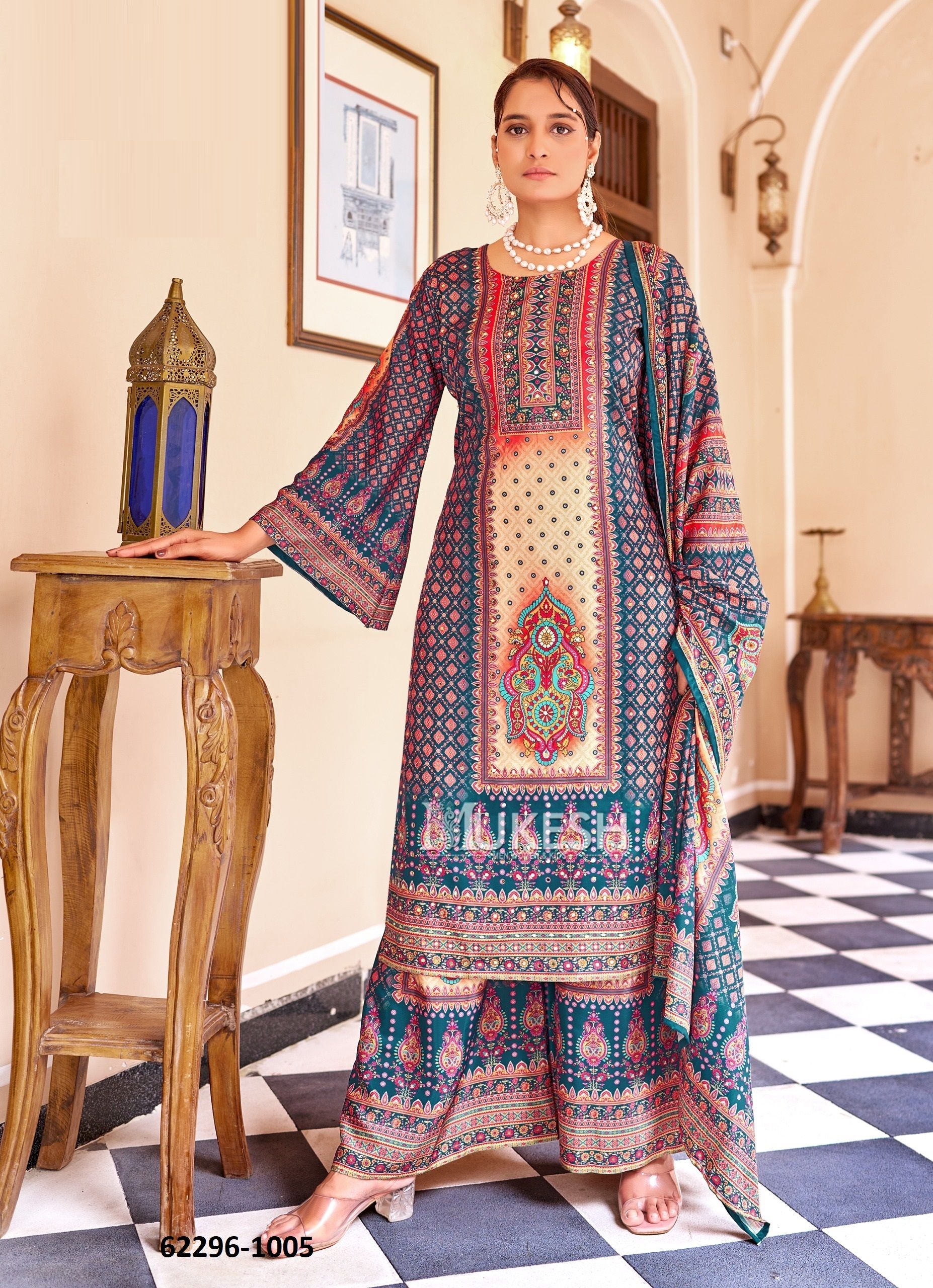 FATIMA - Catalog # 62296 (Set of 6 Readymade Salwar Suits) by Mukesh