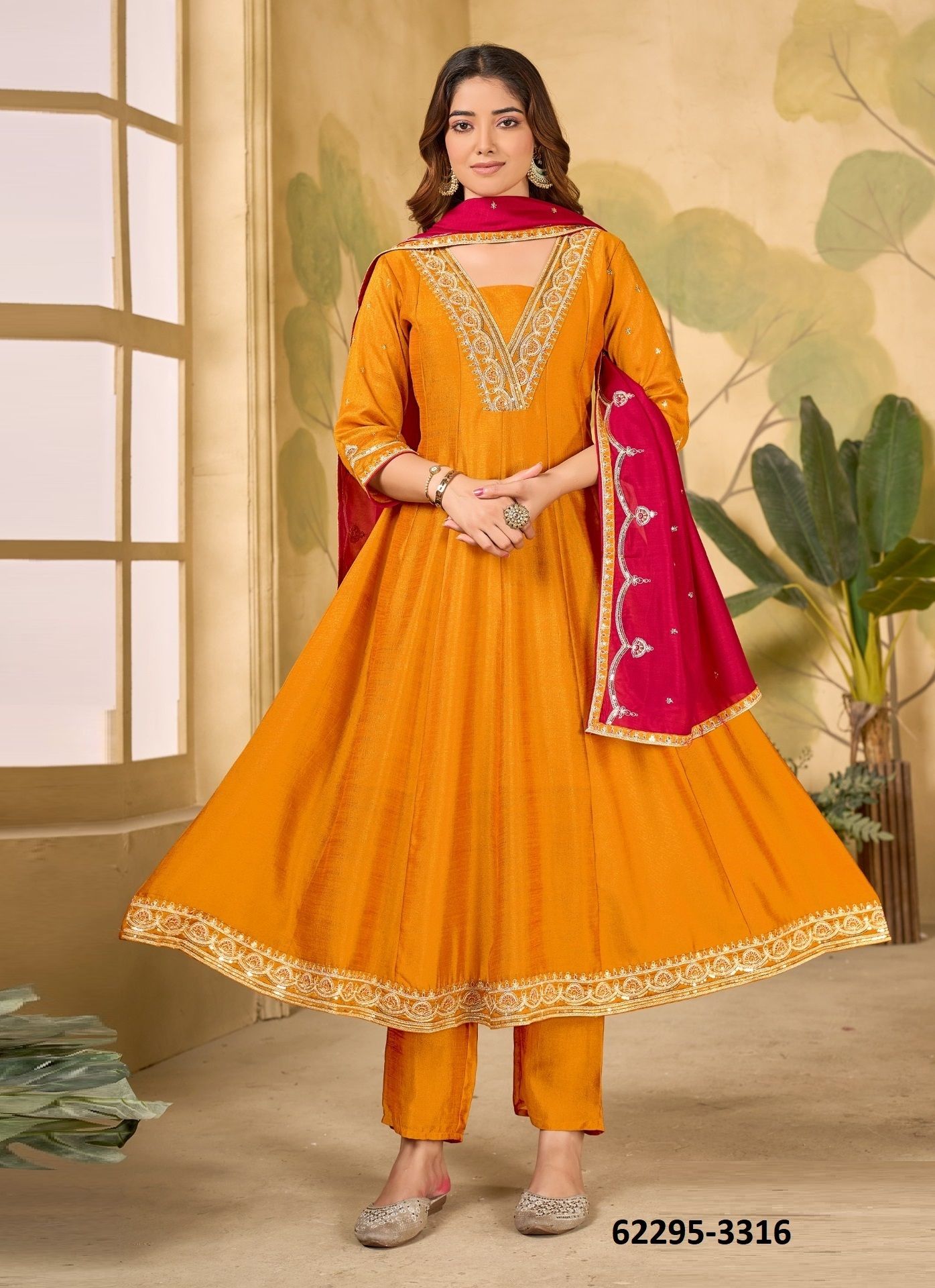SERIES 3315-3316 - Catalog # 62295 (Set of 4 SIZE-SETS [Readymade Salwar Suits]) by Ladies Flavour