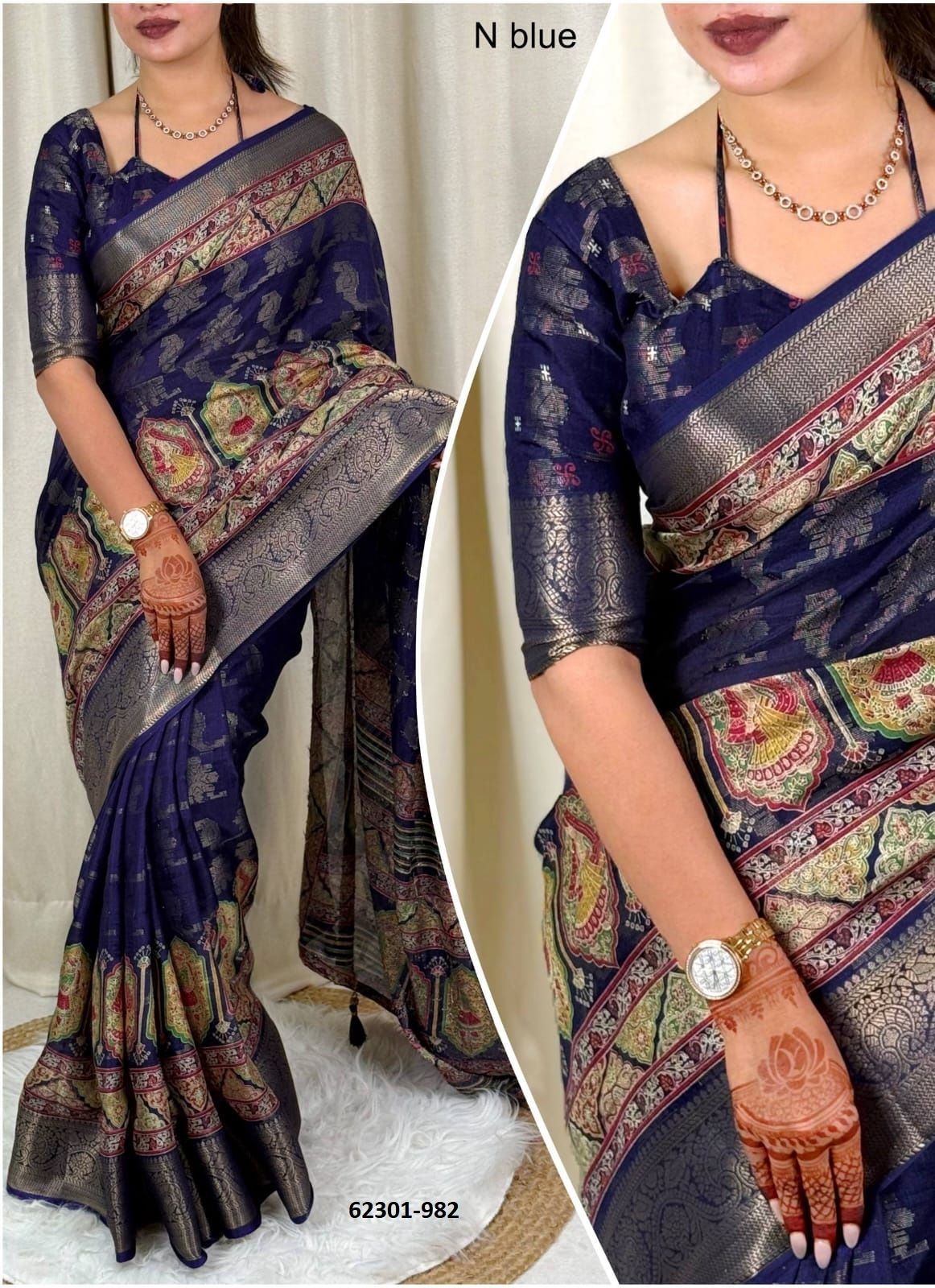 PAALKI - Catalog # 62301 (Set of 6 Sarees) by Desi Muse